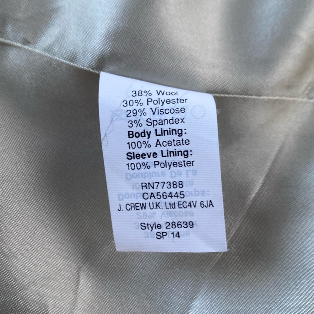 J. Crew Schoolboy Wool Blend Blazer/Suit Jacket - Size 0 - Picture 6 of 10